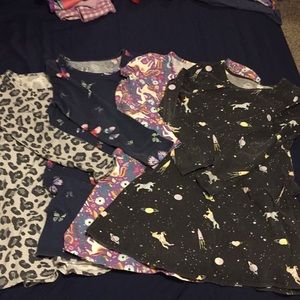 Lot of 4 Wonder Nation long sleeve dresses 7-8